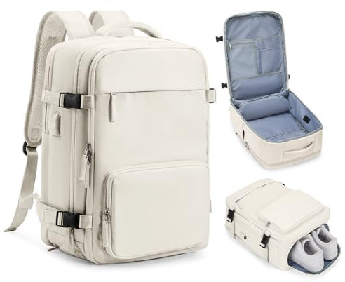 wassdins Groß Reiserucksack Damen Herren, 45x30x20 Handgepäck Rucksack Ryanair 15.6 Zoll Laptop Travel Backpack Women, Carry-Ons Flugzeug Rucksack Kabinengröße