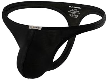 MuscleMate Men's Thong G-String Underwear, Men's Hot Thong G-String Brief Underwear, Stretch and All-day Comfort. (US, Alpha, Medium, Regular, Regular, Black)