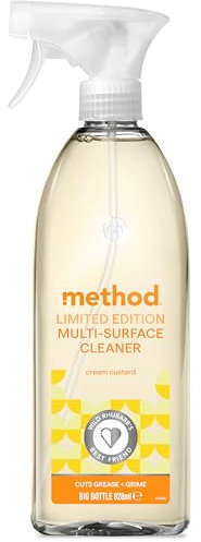 Method All Purpose Cleaner Spray, Cuts Grease and Grime, Surface Cleaner, Cream Custard Scent, Pack of 1, 1 x 828ml