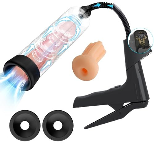 Penispumpe Vakuumpumpe, Penis-Extender-Vergrößerer mit Manometer und Taschenmuschi, Schwanzpumpe, Schwanzpumpe für Männer, Sexspielzeug für Erwachsene für Männer