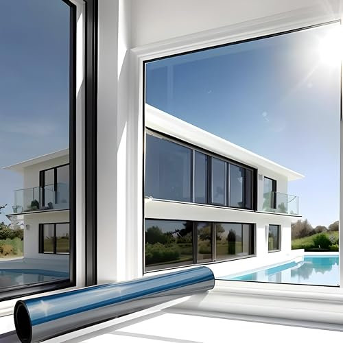 MARAPON® Film Miroir, Brise-Vue, 60 x 200 cm, Film de fenêtre, Protection Solaire, Protection Solaire, fenêtre de Toit