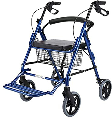 Standard Walking Ramar Transport Rollator Walker Med Sits Och 4 Hjul - Lättvikts Hopfällbar Rolling Roller För Senior - Kompakt Mobilitet Gåhjälp Höjd
