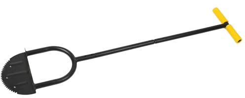 oceanside Lawn Edger Tool, Half Moon Wheel Rotary Edger with Long Handle, Carbon Steel Edger Lawn Tool for Sidewalks, Gardens, and Landscaping