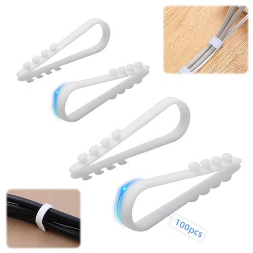 100 Stück Steckschlaufe Schlaufendübel,Kabelschelle Spannbereich 3-13,6-20 MM U-Förmiges Nylon Dübelklemmschelle,Dübel-Klemme Stecklaschen Dübel zur Befestigung von Kabeln (Weiß)