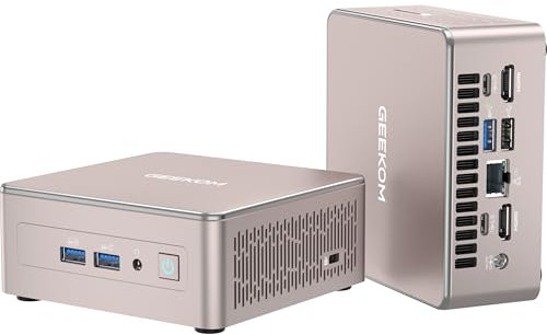 GEEKOM [3-Year Coverage] A5 Mini PC Windows 11 Pro, with AMD Ryzen 7 5825U (Beat N95/N97, Up to 4.5GHz), 16GB High-Speed RAM (Expandable) & 512GB PCIe NVMe SSD, Vega 8 Graphics/8K Quad Display/WiFi 6