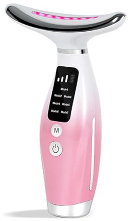 Face Massager 2025 NEW,Anti-Wrinkle Face Device,3 Modes 7 Colors Skin Tightening Beauty Toning Device with 45±5°C Heat for SkinTightening & Neck Lifting EMS Massage Face Toning Firming (Gradient Pink)