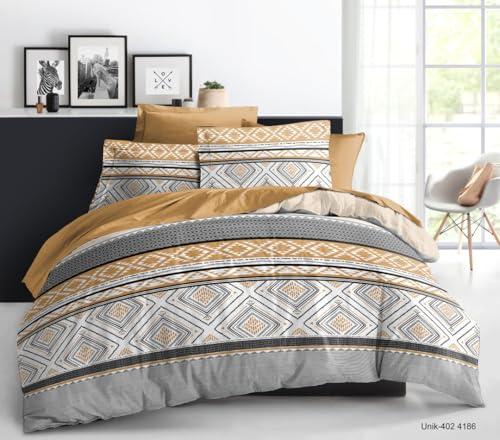 Générique Ensemble Parure de lit 4 pièces 180 x 200 cm King Size -1 Drap Housse 180 x 200 cm - 1 Drap Plat - 240 x 300 cm - 2 taies d'oreillers 65 x 65 cm 100% Coton 57 Fils /cm2 Haute Gamme (Blue)