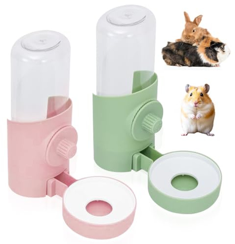 2 Stück 500ML Haustier Automatischer Wasserspender,Automatischer Wasserspender Kaninchen,Hängend Haustier Trinkflasche,Kaninchentränke, Nagertränke Wasserflasche für Hamster Häschen Chinchilla Igel