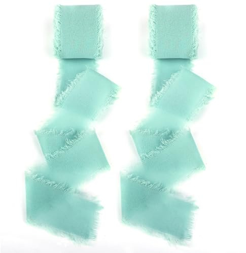RUBY Lazo azul claro 2,5 cm × 20 m cinta de regalo – Cinta de gasa hecha a mano para envolver regalos, bodas, floristería, decoración de mesa y manualidades