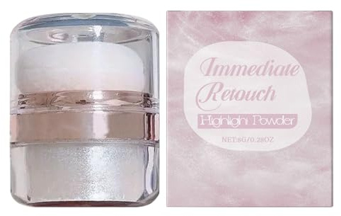 Polvo iluminador brillante – maquillaje en polvo brillante de 3 g de polvo de brillante, pigmentos que reflejan la luz, agarre duradero | Para resaltar la cara y el cuerpo, aclarar K
