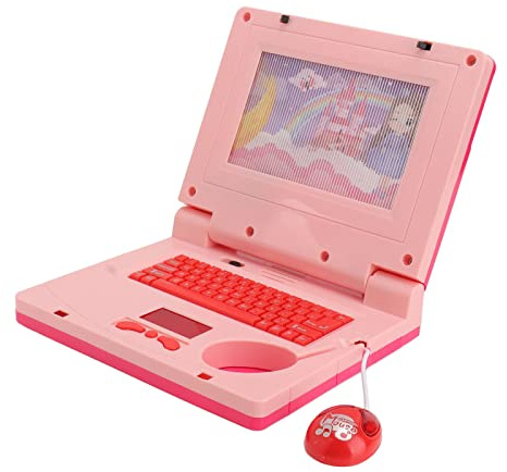 Generic Juguete Educativo Electrónico para Computadora Portátil de Aprendizaje para Niños de Dibujos Animados, Computadora de Aprendizaje LED para Niños Pequeños con Mouse, 6.9 X 7.5 X 6.1 Pulgadas,