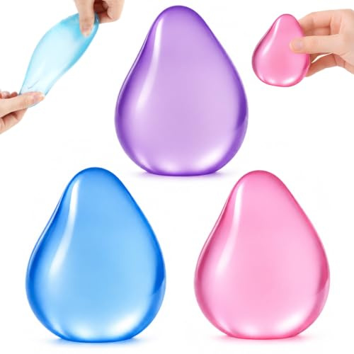 Raindrop Squishy Stress Balls, 3pcs Water Drop Squishy Balls