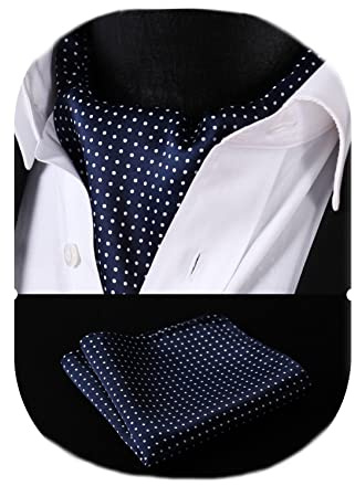 HISDERN Ascot slips för män slips och näsduk Paisley blomslips formellt bröllop elegant jacquardslips ascot halsduk herr