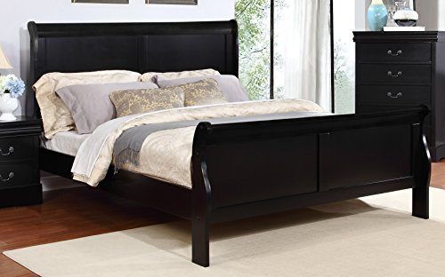 Major-Q Doppelbett-Bett, Antik-Optik, Schwarz