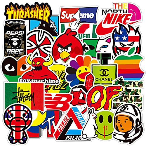 Pack de Pegatinas, 100 Calcomanías de Vinilo Impermeables, Ideal para Niños/Jóvenes para Teléfono Móvil, Ordenador Portátil, Cafetera, Maletas de Viaje - Diseño Fresco Vacacional