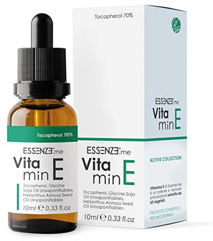Olio di Vitamina E Naturale Tocoferolo 70% Altamente Concentrato Da Diluire in Siero Viso, Crema Antirughe, Prodotti per Capelli, Unghie e Cuticole. Antiossidante, Antietà, Antimacchie, Lenitiva