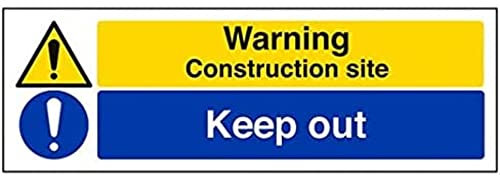 V Safety Warning Building - Warning, Construction Site/Keep Out - 300 x 100 mm Safety Sign
