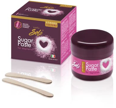 Italwax Solo Sugar paste Wax Kit Strong 180g - Wachskit für Frauen und Männer - Natürliche Formulierung - Zur Haarentfernung am Körper und im brasilianischen Bikini-Bereich zu Hause​