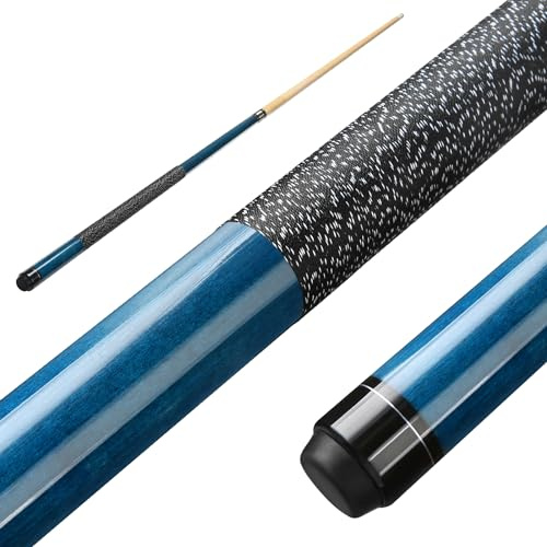 ASMPCUE Queue de Billard, 58 Pouces 19 Oz Pool Cue Stick Bâtons de Billard en Bois Dur de Pointes de 13 mm pour Joueur Professionnel de Billard (Bleu)