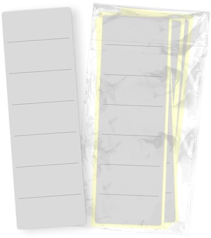 itenga 50x Ordneretiketten BREIT Ordnerrückenschild für BREITE Ordner vollflächig farbig I Ordnerschild selbstklebend aus Haftpapier 6x19cm (hellgrau)