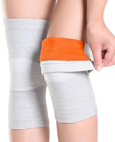 Ccomage Thicken Knee Warmer with Warm Lining Stretchy Knit Knee Braces Soft Arthritic Knee Sleeve Night Sleep Knee Protector Sleeve Knee Pain Relief Knees Braces for Men Women Elderly