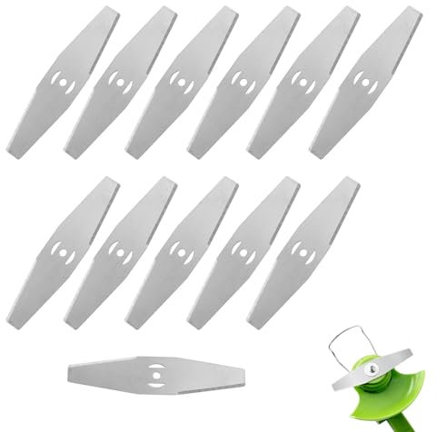 Lot de 12 Lame Débroussailleuse Lames de Rechange en Métal Coupe-Bordure électrique Lame en Métal pour Jardins Fermes et Défrichements
