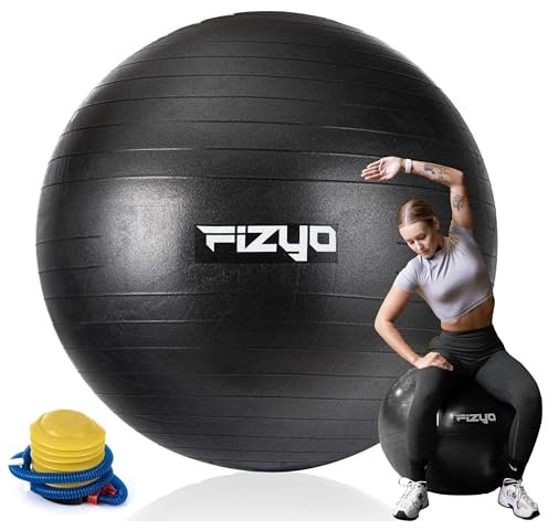 Fizyo Gymnastikball 65cm mit Pumpe – Rutschfester Pezziball, GymBall, Yoga, Pilates, Fitness, Gymnastik, Training Ball für Zuhause