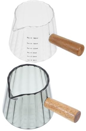 Amosfun 2pezzi Tazza in Vetro con Manico per caffè Freddo Accessori per Bar del caffè Misurini in Vetro Contenitore Trasparente per Panna da Espresso Tazza per Montare Latte