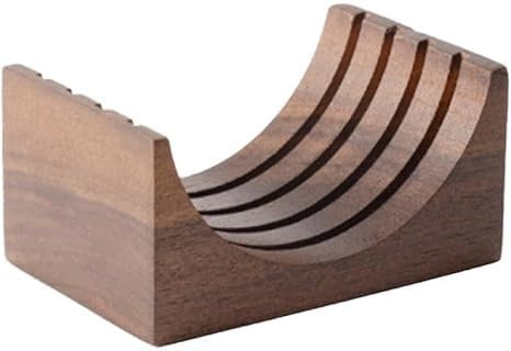 Brown Espresso-Puck Screen Walnut-Stand Coffee Reusable Filter for Espresso-Portafilter Holder Wooden-Stand for 51/53/58mm Coffee Filter Screen Holder Coffee Machine Accessories