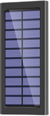 Soldriven powerbank – bärbar telefonladdare, 10 000 mAh powerbank externt batteripaket för resor utomhus vandring överlevnad