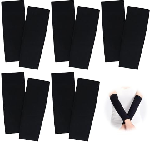 Pluvyze 5 Paires Manchons de Protection Respirants pour Avant-bras, Bandages de Compression pour Avant-bras, Manchons Chauds pour Couvrir les Tatouages, pour Hommes et Femmes, Cyclisme, Basket-Ball