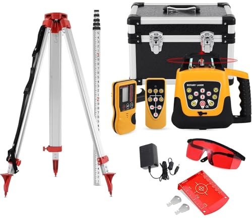 chengxiaorui Rotary laser level Automatic Rotating Rotary Laser Level - Self-Leveling Precision Measuring Tool for Construction and Layout Ideal for Indoor & Outdoor Projects with Remote