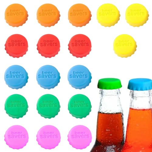 UIEXAY Tappi Colorati Per Bottiglie, 18Pezzi Tappo Per Bottiglie Di Birra, Tappi Per Bottiglia In Silicone Riutilizzabile, Per Birra, Champagne, Vino, Acqua, Bevande, Succo Di Frutta E Vetro