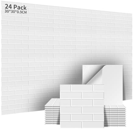 AsmeSonic Paneles Acústicos Autoadhesivos 24 Piezas, 30x30x0.9cm Paneles Acústicos Decorativos, Tratamiento Acústico y Decoración Pared para Estudio Grabación, Deko Gaming, Estudio, Blanco