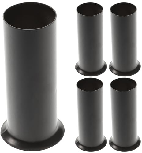 NULYLU 6 Fundas de Metal Negras para Base de Lámpara Colgante, Cubiertas Resistentes y Sencillas para Casquillos de Bombilla Tipo Vela