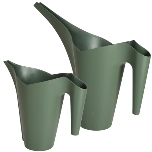 com-four® 2 regaderas 1,0 L y 1,4 L – Set de regaderas con Boquilla Larga y Alargada – para regar y fertilizar Plantas en Interior o Exterior
