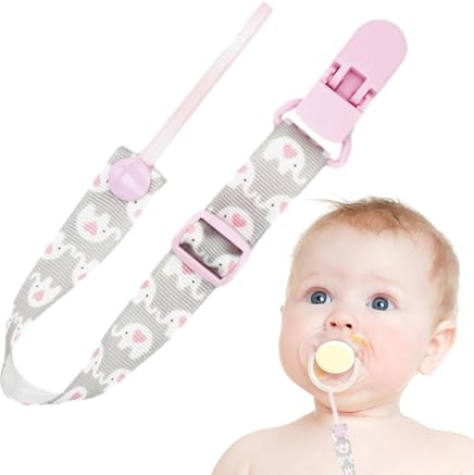 Nappklämma - Universal Bitringrem | Kopplehållare släpper ner silikonbitringar, Flätad nappsnöre för pojkar och flickor, Binky-hållare för barnvagn, babyshowerpresent