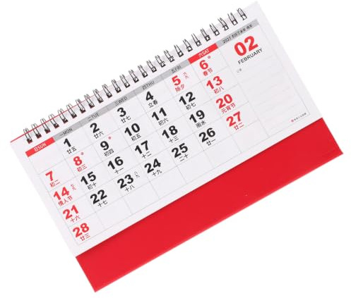 MOBUTOFU Bordskalender med Getens Zodiacmotiv Månatlig och Daglig Spiral Flip Kalender för Hem och Skola Tjockt Papper och Tryckning för Planering