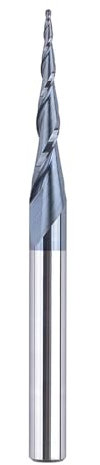 SpeTool VHM Kugelkopffräser Konische Fräser für Oberfräse CNC 2 Flöten 0,5 mm Radius Gravierfräser 6mm Schaft mit TiAlN Beschichtung Schaftfräser für 2D und 3D Gravur