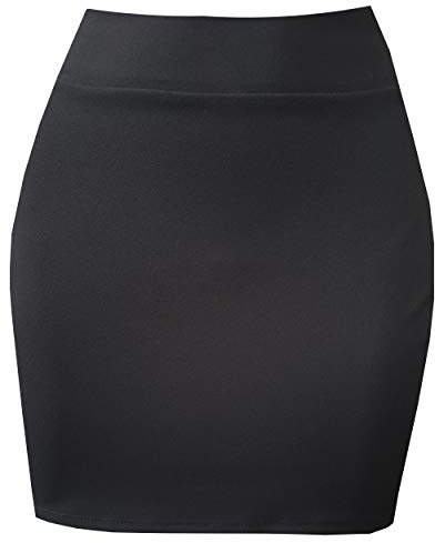 New Women's/Girls HIGH Waist Mini Skirt Size 4 to 24 (4) Black