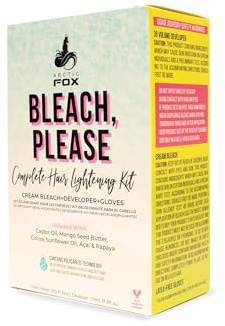 ARCTIC FOX Bleach Please Hair Lightening Kit Cream Bleach, 35 Volume Developer And Latex Free Gloves Infused With Acai, Cocoa, Sunflower Oil & Papaya! Vegan And Cruelty Free