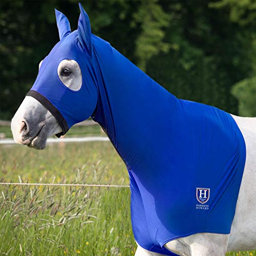 Harrison Howard Cappottino elasticizzato per cavallo con cerniera, blu, taglia M
