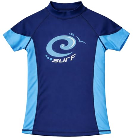 Kidz Swimmers Surf Boys Sun Protection Rash Vest UPF 50+ Estate Blue & Malibu Blue Size 13-14 Years