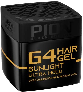 Pion Black Edition G4 Sunlight Hair Styling Gel 320 ml – Ultra Grip, Wet Look hårstyling gel