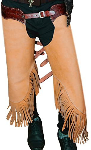 Hulara Suede Leather Western Cowboy Chaps for Men/Womens Chaps Hunting Protective Chaps with Yoke Set