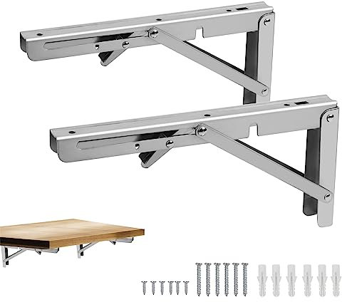 Professionelle Klappkonsole Schwerlast 250mm, 2 Stück Klappkonsole Wand, Wandregal Regalunterstützung Klammer für DIY Halterung, Platzsparend Klapptisch Wandmontage