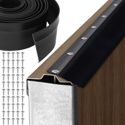 Pangda Guarnizione superiore e laterale per porta del garage da 11 m, con 50 viti, guarnizione per porta del garage, resistente alle intemperie, in vinile, per porte di garage e garage, isolamento per