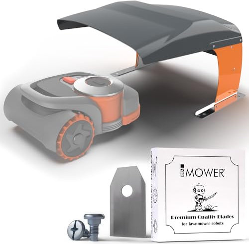 Idea Mower Garage Robot Tagliaerba VADER NAVI + 30 lame di ricambio Premium in omaggio - Compatibile con Segway NaviMow (Nero/Arancione)