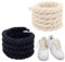 2 pares Cordones de cuerda, Cordones gruesos algodmn 8mm (150cm), Cordones redondos air force 1 para Zapatillas deportivas y zapatos para correr, Duradero suave, negros y off white