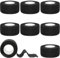 8 rotoli di cerotti autoadesivi,benda adesiva per le dita,benda elastica autoadesiva, 2,5cm x 4,5m,benda elastica coesiva Nastro,Garza Benda Elastica Coesiva, (Nero)